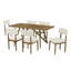 Ensemble de salle à manger 7 pièces Meny, chaises en sherpa beige, plateau en chêne noyer de 70 pouces-121897277