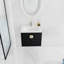 Meuble de salle de bain 24 po en châtaignier noir, meuble-lavabo mural avec lavabo moderne, pouces, appréciation, vaste choix de rangement à respecter, lavabo en céramique élégant et poignée en métal-1214778234-1214778229