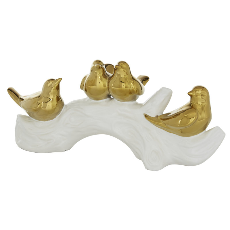 Cebollero Porcelain Ceramic Bird Decorative Gold Sculpture
