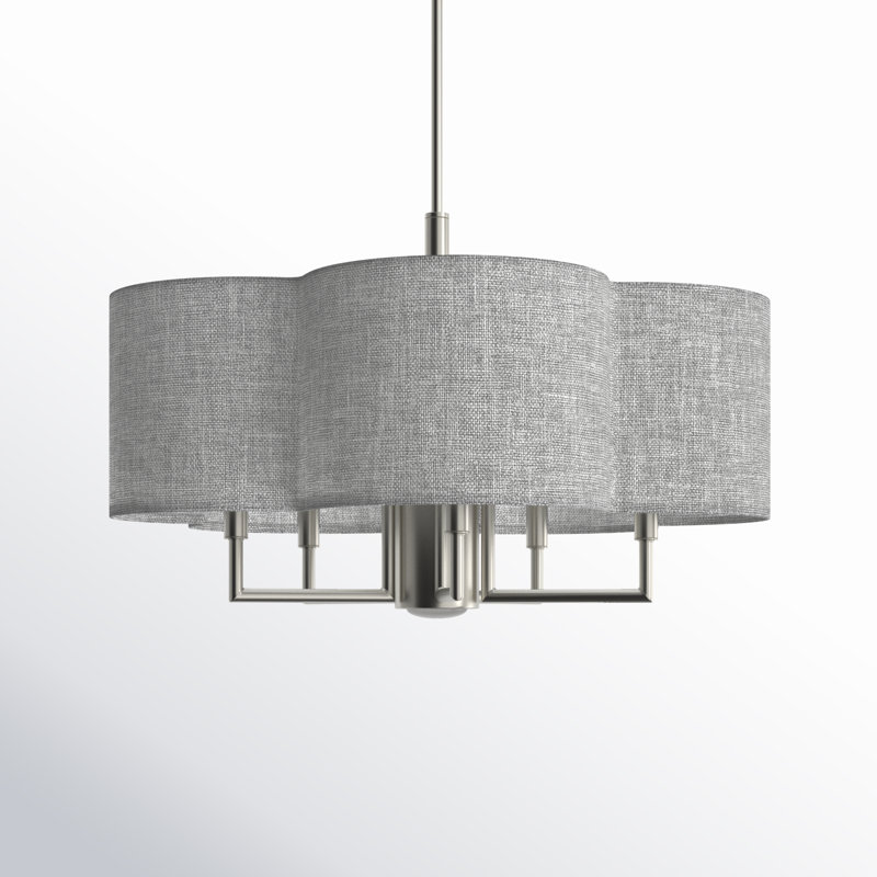 Vino Steel Dimmable Drum Chandelier, Gray, 14.75"H x 24"W x 24"D