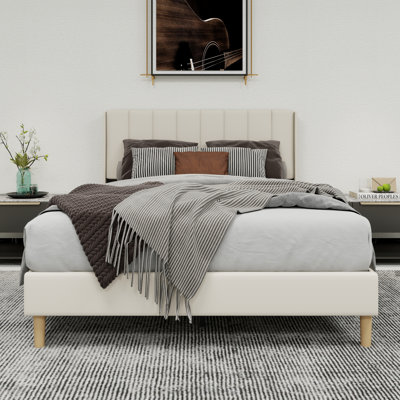 Upholstered Platform Bed With Headboard