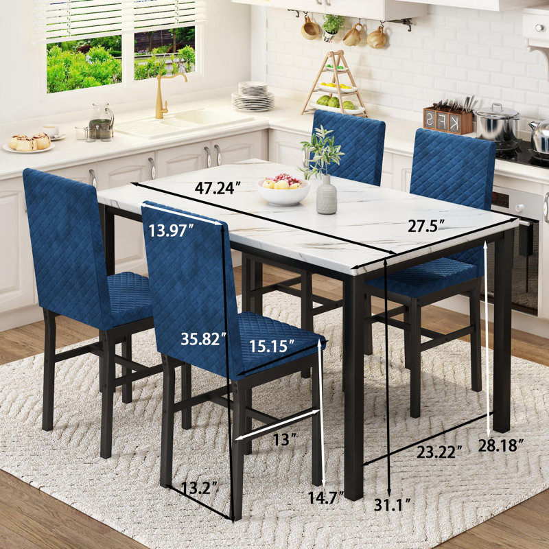 Ensemble de table et chaises Modern Modern, Blue, White