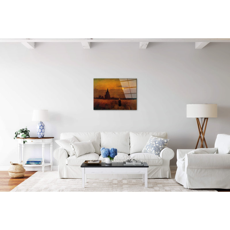 Fields by Van Gogh Vincent 57cm H X 76cm W CrystalArt Material Acrylic Glass Effect, Frameless Panel Lightweight Ready to Hang