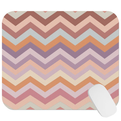 Abstract Retro 70s Hippie Chevron Pattern I Retro Gaming Cute Office Laptop Desk Pad Gift Mat Square Rectangle Non-Slip Mousepad