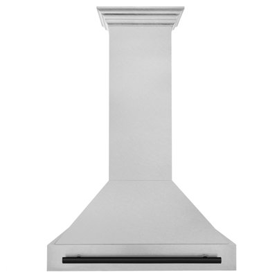 ZLINE 36 in. Satin Steel Wall Mount Range Hood and Stainless Steel Handle