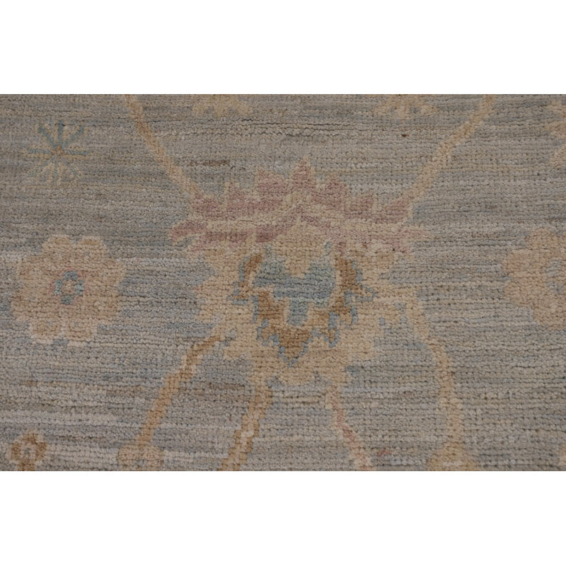 Vegetable Dye Oushak Turkish Runner Rug 3x12