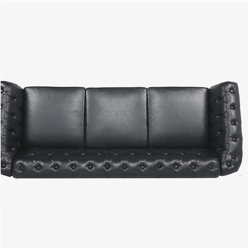 Canapé Chesterfield 84,65 po., Noir