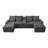130"  U-Shaped Sofa With Console,Cupholders,6-Seat Upholstered Primary Living Space Furniture,Sleeper Couch Set With Chaise-1965749393