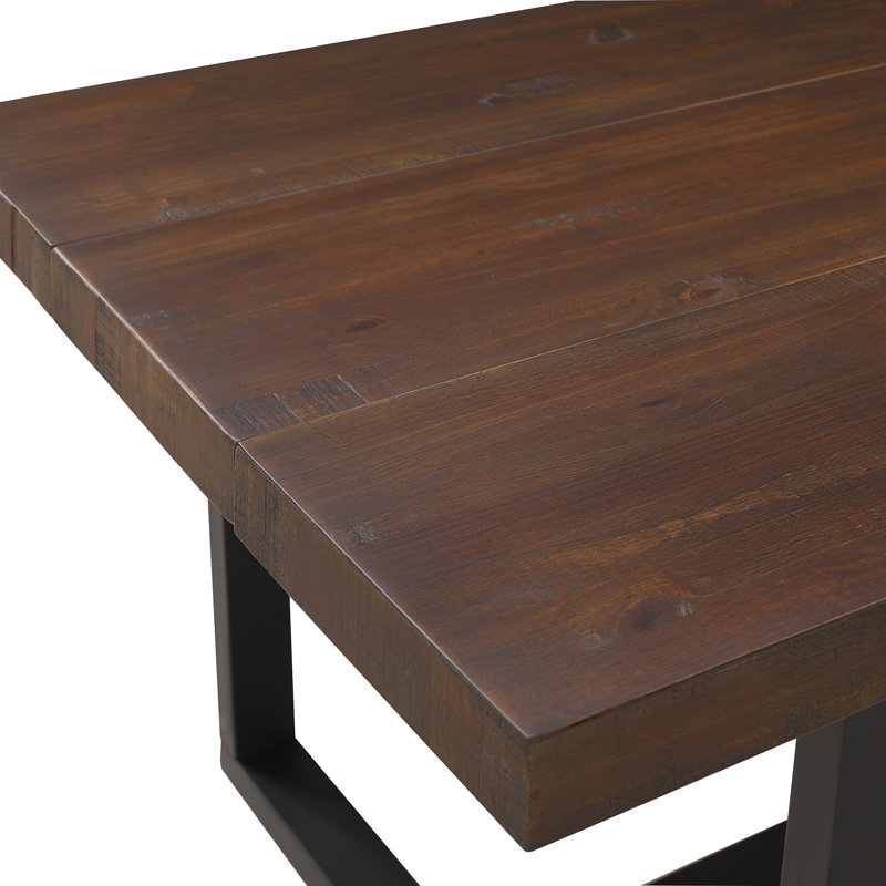 Ensemble de salle à manger 5 pièces en pin, Noyer / noir, 7 pièces : table, 6 chaises