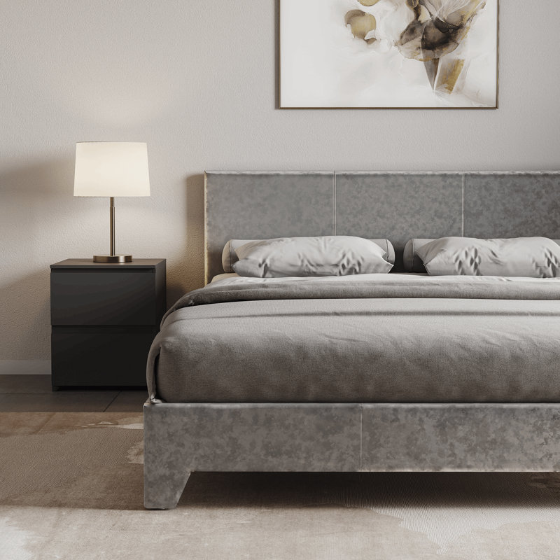 Scipio Upholstered Bed, UKFR Certified, Silver, Double (4'6)