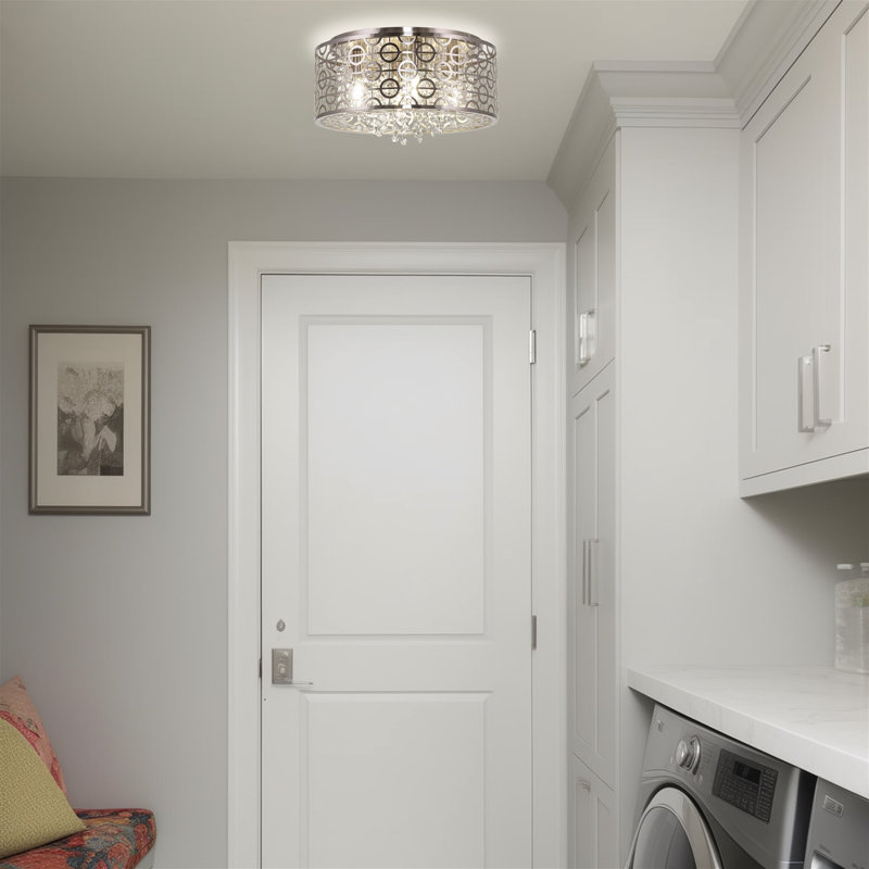 Adlan Flush Mount, Brushed Nickel, Brushed Nickel