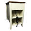 Table de chevet avec porte de grange et fonction de chargement, style, brun et blanc, porte de station de chevet, table de bout, design élégant
