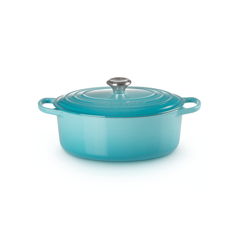 Le Creuset Enameled Cast Iron Oval Dutch Oven with Lid, 6.75 quarts, Peche