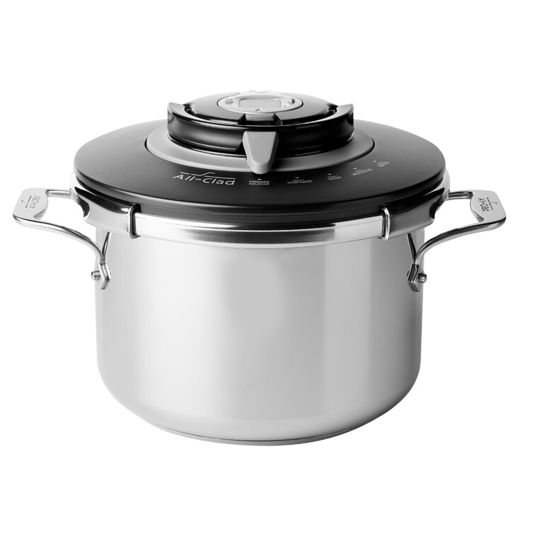 T-fal Clipso Stainless Steel Cookware, Pressure Cooker, 6.3 quart, Silver