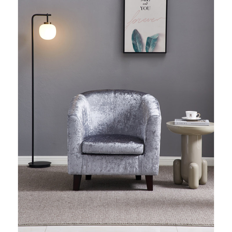 Upholstered Barrel Chair, Grey