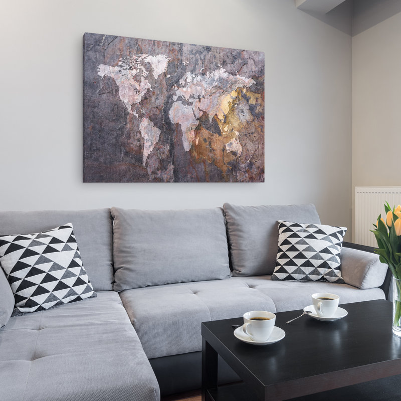 « world map-rock », impression sur toile, H 35 po x l 47 po