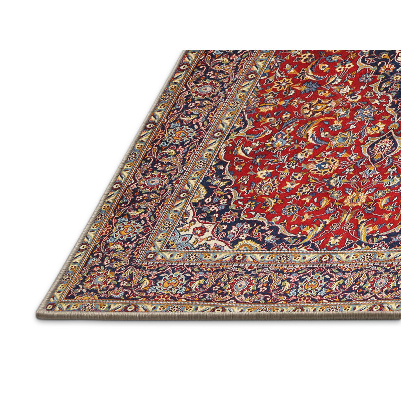 Tapis rouge / bleu Krzysztof, Rectangle 5 pi x 7 pi