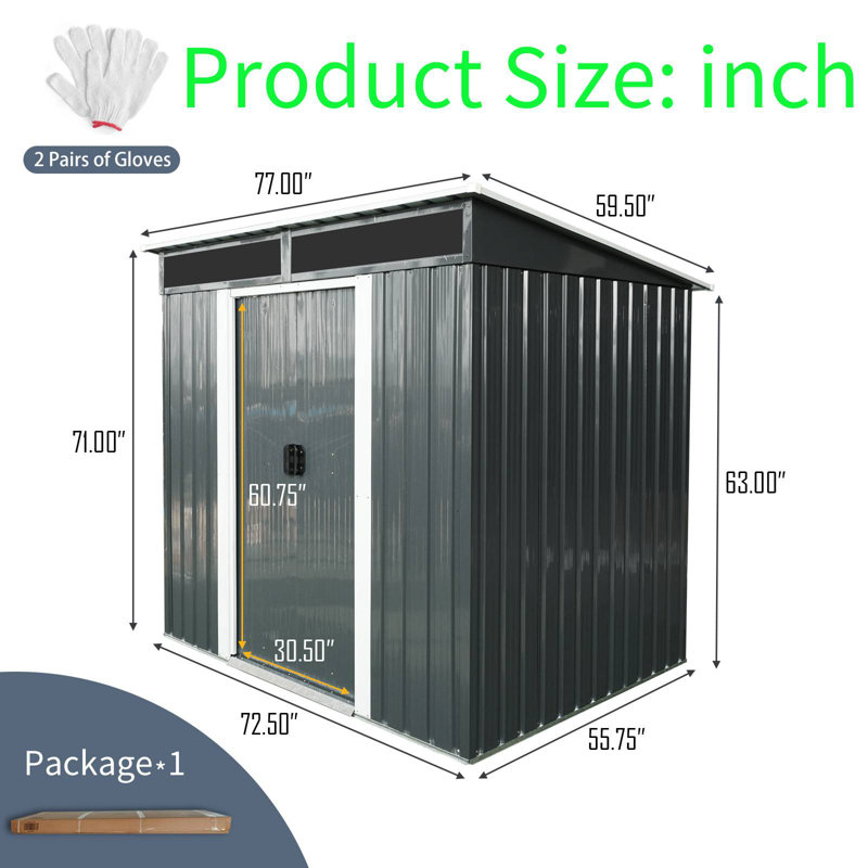 Outdoor Storage Shed, Steel Tool Shed With Metal Foundation Frame, Weatherproof, Uv-Resistant & Moisture-Proof Garden Shed