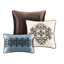 Édredon très grand 7 pièces en bleu - avec motifs géométriques et motifs, broderie facile à nettoyer, 100% lavable à la machine
