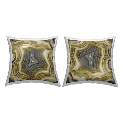 Mineral Crystal Agate Geode 2 Piece Outdoor Printed Pillow Set by Danielle Carson