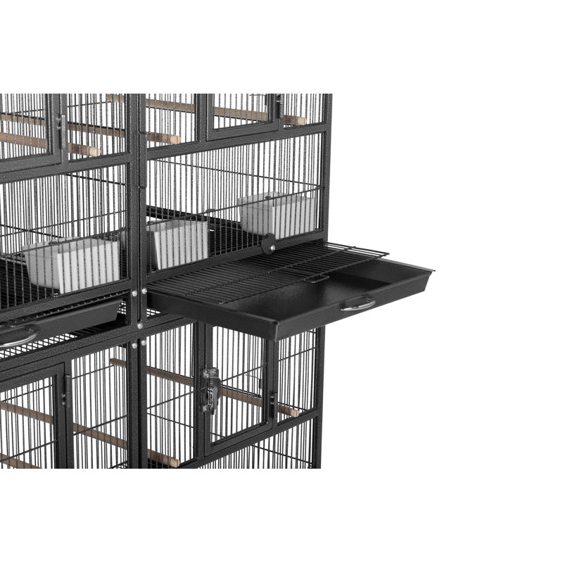 Hampton Deluxe Black Steel Divided Breeder Bird Cage