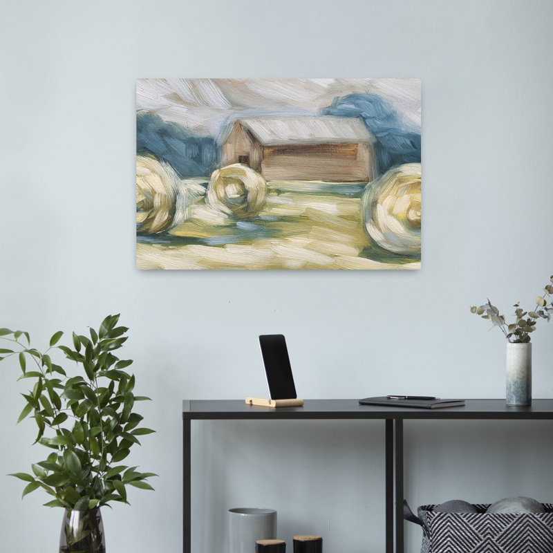 Rolling Hills 2, art abstrait contemporain d'architecture de paysage, H 16 po x l 24 po
