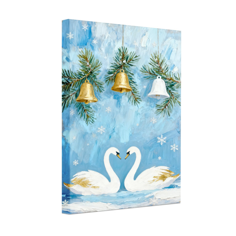 Christmas Swans, H 18 po x l 12 po
