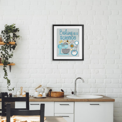 Baking Is A Science Framed Print Under Glass, design by Christine Becker