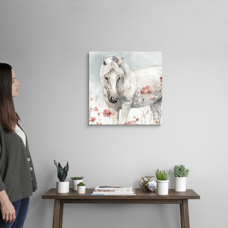 Art sauvage sur toile, "Chevaux sauvages", Toile tendue, H 20 po x l 20 po x P 1 po