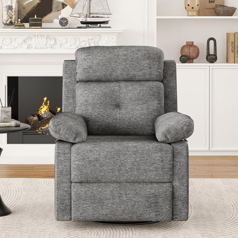 Upholstered Brezzy Recliner, Limestone Chenille