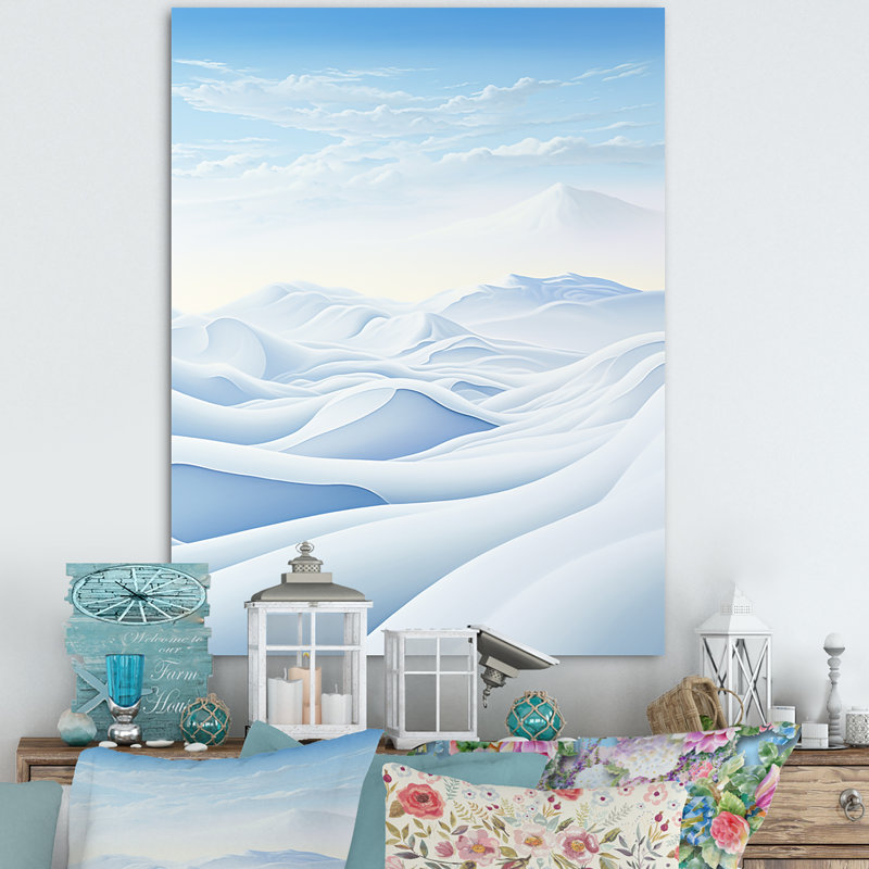 Hiver désert neige paysage, Cadre flottant blanc, H 40 po x l 30 po