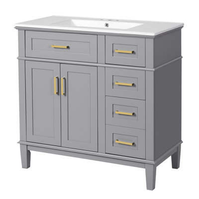 Meuble-lavabo 36 po avec comptoir en céramique