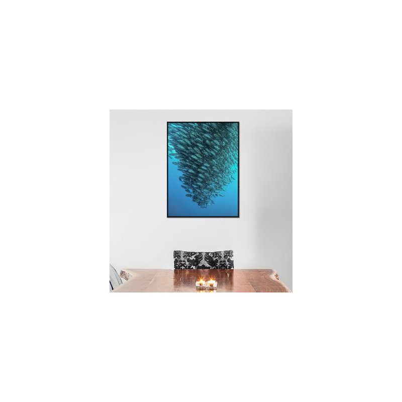 " Schooling Jackfishes ", 30" H x 22.5" W x 1.5" D
