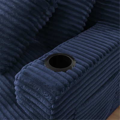 Méridienne double compressible avec porte-gobelets - aucun assemblage requis, causeuse moelleuse moderne pour lire dans la chambre à coucher
