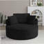 Chaise ronde avec accoudoirs modernes en velours côtelé et siège profond avec accoudoirs modernes en velours côtelé Comfy-1121061579