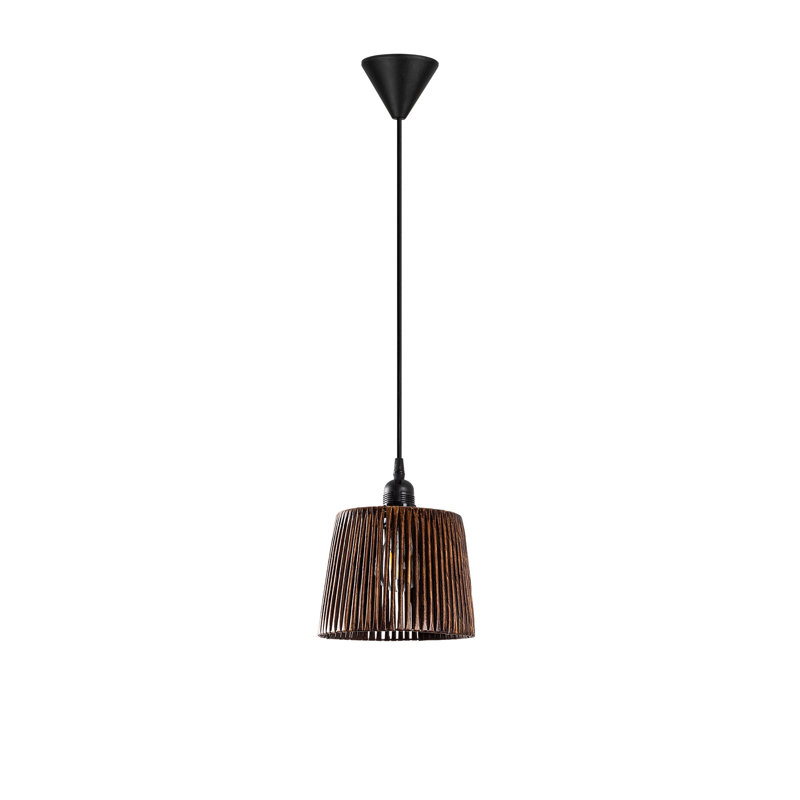 Lustre en métal avec capuchon en simili bambou 23,6 x 23,6 x 23,6 po Antiquation | Certifié CE, douille E27 (40 W maximum) | Élégant luminaire pour la décoration intérieure, la salle à manger et les espaces de vie