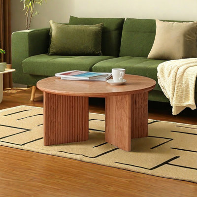 Round Solid Wood Coffee Table