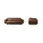 Canapé Brescia en cuir italien véritable de 92 po brun chocolat