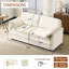 Canapé modulaire 2 places 69 po avec coussins en chenille 22 po + 2 coussins décoratifs - taille compacte pour appartement, salon, chambre à coucher