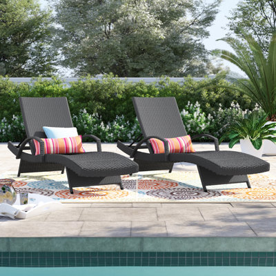 Billur 79.5" Long Reclining Chaise Lounge Set by Wade Logan