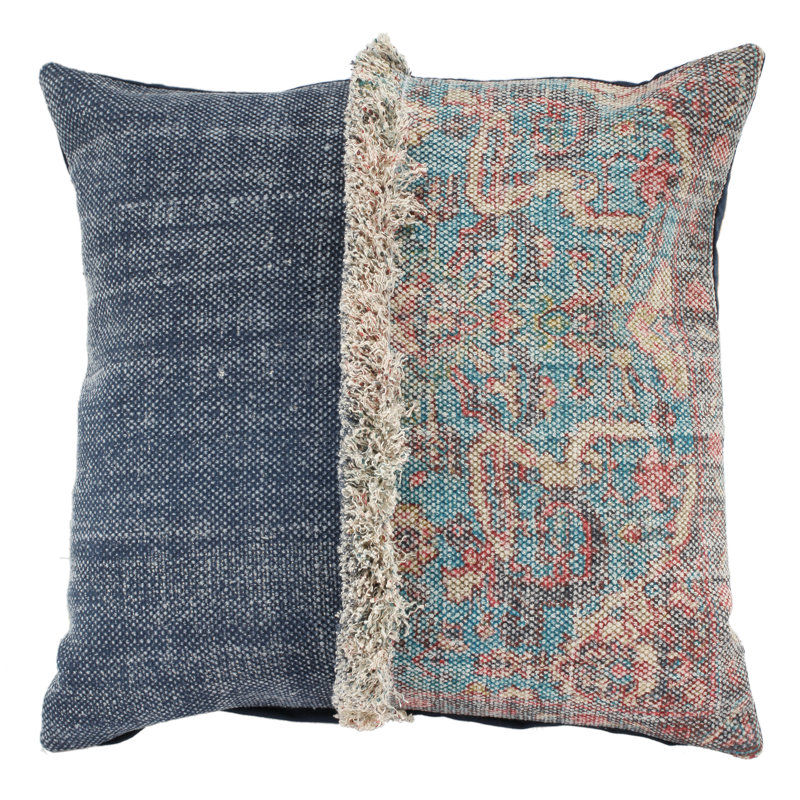Ruffled Cotton Reversible Throw Pillow