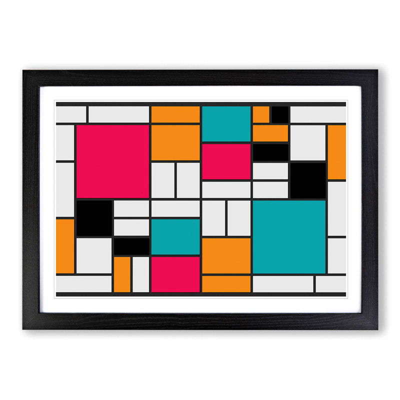 Piet Mondrian - Single Picture Frame Print, Black