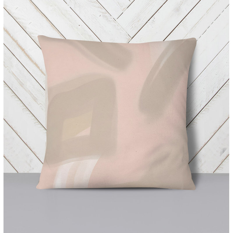 Throw Pillow With Insert, 20"H x 20"W, Brown/Pink Abstract 6