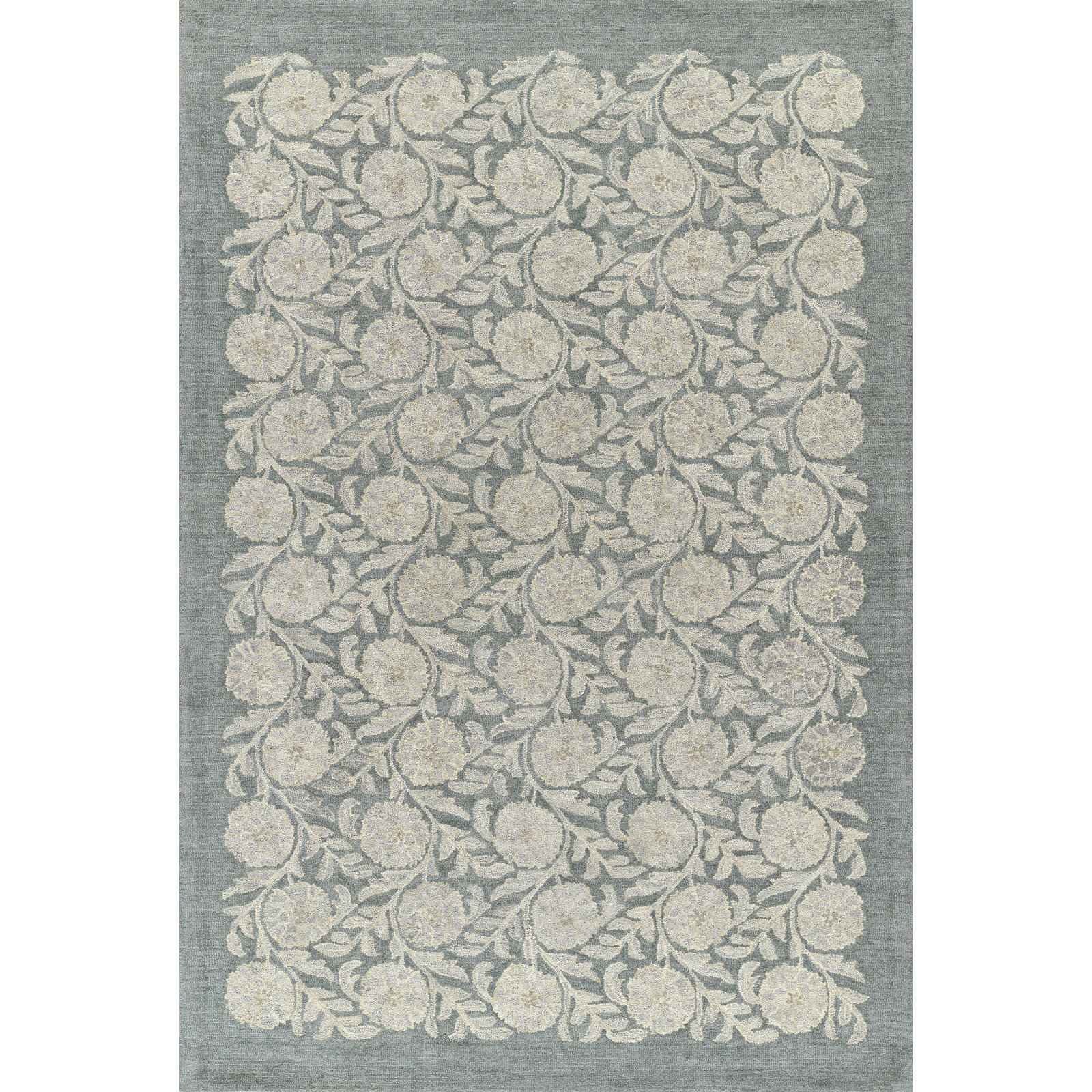 Florence Hand Tufted Wool Floral Blue Area Rug, 2'6" X 8' Runner