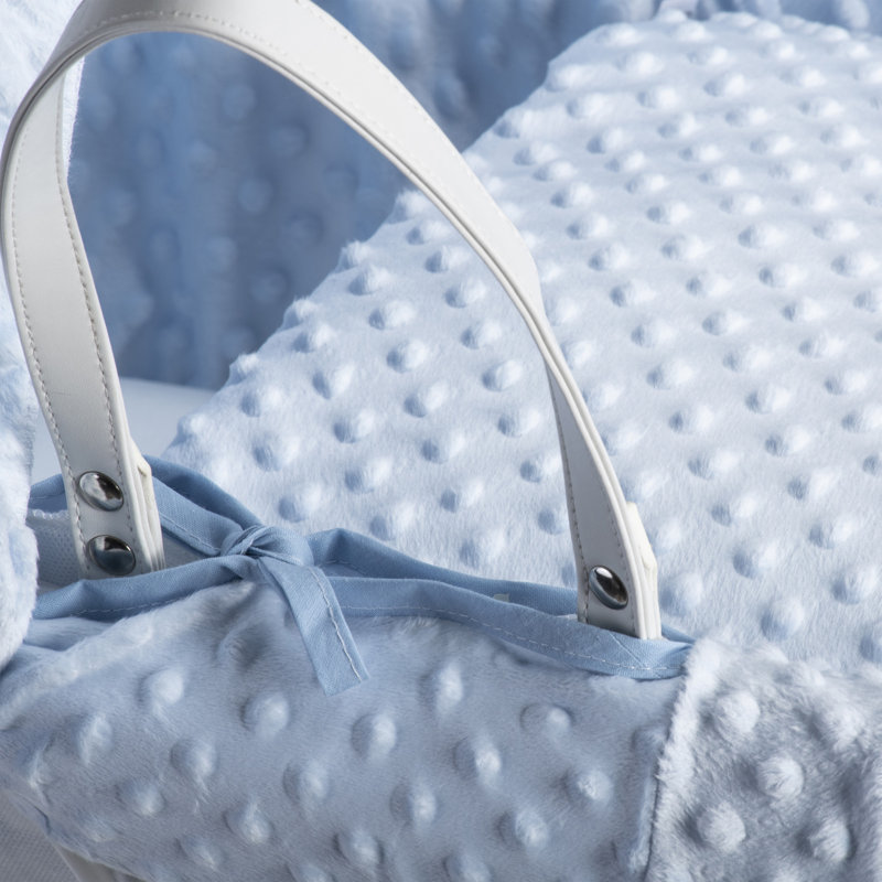 Dimple Wicker Moses Basket, Blue