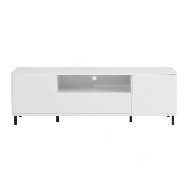 Console de télévision moderne à panneau ultrabrillant, meuble télé, centre de divertissement avec tablettes de rangement, meuble télé pour salon, chambre à coucher