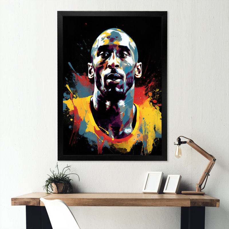 Reproduction d'art sur toile Kobe Memory III - Sports, Cadre photo noir, H 44 po x l 34 po x P 1,5 po