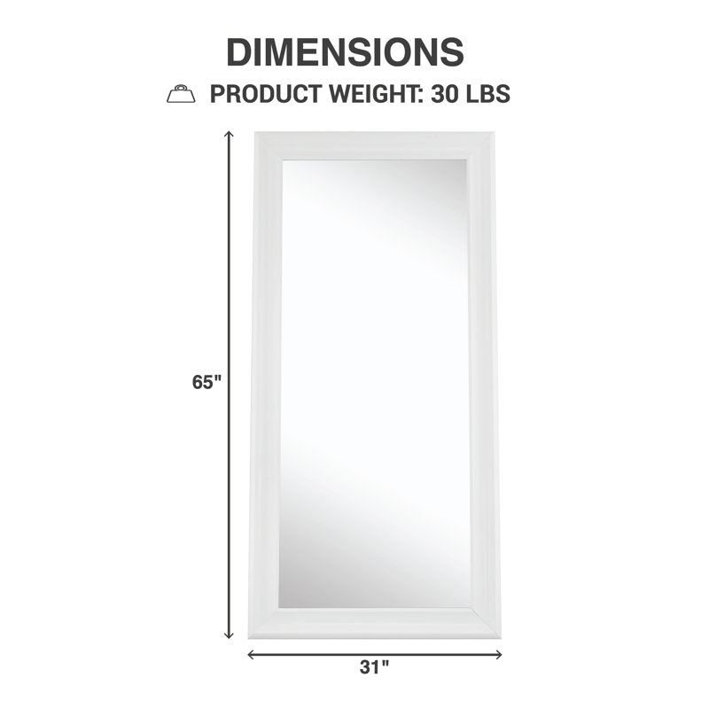 Miroir mural blanc sur pied, sur pied, sur pied et sur pied