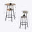 Round bar stool set with shelf, upholstered stool with backrest-881475865-881475866