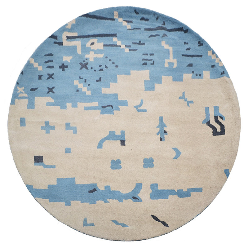 Tapis ronds en laine touffetés à la main Aliviyah, Rond 8 pi